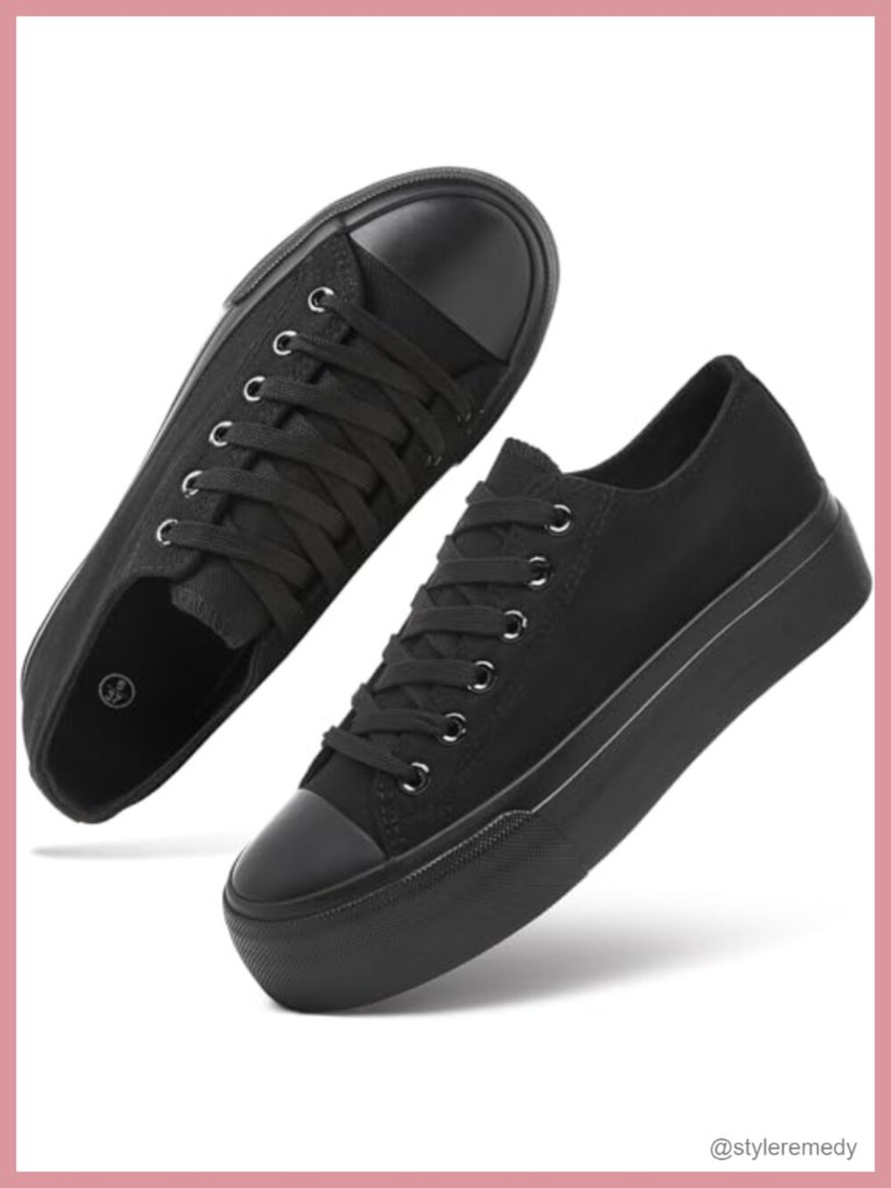 Platform Canvas Sneakers Lace-Up Tennis Shoes